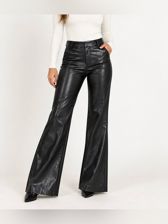 Wilfred Pants - Wilfred Black Faux Leather Boot Cut Pants